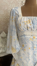 Load image into Gallery viewer, Beautiful 1970’s vintage White Voile Marigold Print Gunne Sax dress
