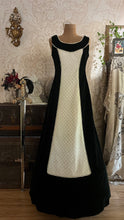 Load image into Gallery viewer, Medieval vibes 1970’s vintage Darkest Green Velveteen Candi Jones Dress
