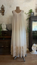 Load image into Gallery viewer, Beautiful 1970&#39;s vintage Ivory Cream Chiffon Nightgown by Intime of California
