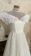 Load image into Gallery viewer, Darling 1970’s Vintage White Lace Dress by Candi Jones
