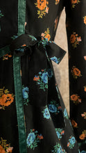 Load image into Gallery viewer, Rare Marigold Print 1970’s vintage black calico Gunne Sax midi dress
