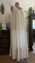 Load image into Gallery viewer, Beautiful 1970&#39;s vintage Ivory Cream Chiffon Nightgown by Intime of California
