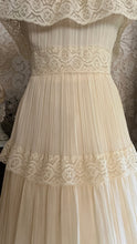 Load image into Gallery viewer, Butter Cream Cotton Crepe 1970’s 1980’s Vintage Off Shoulder Dress
