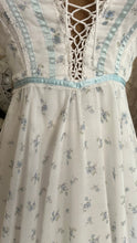 Load image into Gallery viewer, 1970’s vintage blue floral print Gunne sax maxi dress
