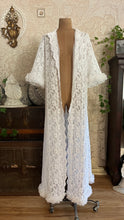 Load image into Gallery viewer, Pretty 1950’s 1960s White Alencon Lace Peignoir Robe
