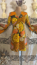 Load image into Gallery viewer, Psychedelic 1960’s Vintage Floral Patchwork Print Barkcloth Mini Dress Paradise Hawaii of Honolulu
