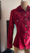 Load image into Gallery viewer, Made in England 1960’s 1970’s Vintage Red Suedette Button Down Shirt Jacket
