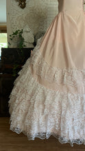 Load image into Gallery viewer, Beautiful 1980’s Vintage Pink Lace and Taffeta Strapless Dream Dress

