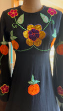 Load image into Gallery viewer, Stunning 1970’s Vintage Velvet Appliqué Dress from Pakistan
