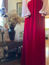 Load image into Gallery viewer, Darling 1960’s Vintage Pink Chiffon and Velvet Maxi Dress
