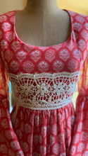 Load image into Gallery viewer, Rare 1960’s Vintage Tangerine Angel Sleeve Dress by Turtlegreen
