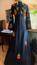 Load image into Gallery viewer, Stunning 1970’s Vintage Velvet Appliqué Dress from Pakistan
