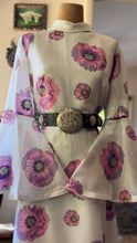 Load image into Gallery viewer, Authentic 1960’s Vintage Poppy Print Angel Sleeve Hostess Dress by Alfred Shaheen
