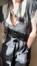 Load image into Gallery viewer, Cutie 1970’s Vintage Black Crepe Gunne Sax dress

