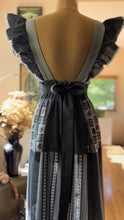 Load image into Gallery viewer, Too Die for 1970’s Vintage Black Rose Patchwork Calico Pinafore Dress by Young Edwardian
