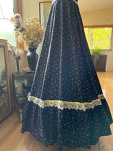 Load image into Gallery viewer, Beautiful 1970’s Vintage Black Calico Gunne Sax Maxi Sundress
