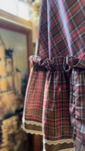Load image into Gallery viewer, Authentic 1970’s Vintage Plaid and Velveteen Gunne Sax Midi Dress
