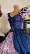 Load image into Gallery viewer, Hand Dyed 1980’s Vintage Satin and Lace Gown by ZumZum
