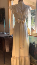 Load image into Gallery viewer, Authentic 1970’s Vintage Buttercream Liquid Satin Gunne Sax Maxi Dress
