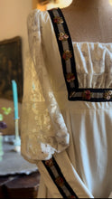 Load image into Gallery viewer, Beautiful 1970’s vintage Rose Trim Milkmaid Gunne Sax dress
