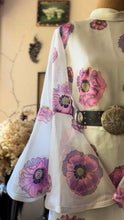Load image into Gallery viewer, Authentic 1960’s Vintage Poppy Print Angel Sleeve Hostess Dress by Alfred Shaheen
