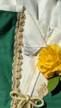 Load image into Gallery viewer, 1970’s Vintage Medieval Green Velveteen Dress by JC Penney
