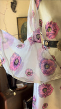 Load image into Gallery viewer, Authentic 1960’s Vintage Poppy Print Angel Sleeve Hostess Dress by Alfred Shaheen
