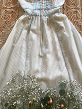 Load image into Gallery viewer, 1970&#39;s vintage Icy Blue Striped Voile Gunne Sax sundress
