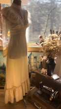 Load image into Gallery viewer, Authentic 1970’s Vintage Buttercream Liquid Satin Gunne Sax Maxi Dress

