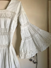 Load image into Gallery viewer, 1970&#39;s Vintage White Pintuck Cotton Mexican bridal dress
