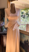 Load image into Gallery viewer, Stunning 1970’s Vintage Peach Liquid Satin and Lace Dress by Gunne Sax
