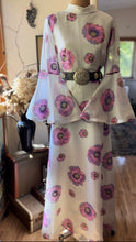 Load image into Gallery viewer, Authentic 1960’s Vintage Poppy Print Angel Sleeve Hostess Dress by Alfred Shaheen
