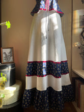 Load image into Gallery viewer, Amazing 1970’s Vintage Gunne Sax Grape Calico Peplum Sundress
