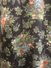 Load image into Gallery viewer, 1970’s Vintage Black Floral Print voile Angel Sleeve Candi Jones Dress
