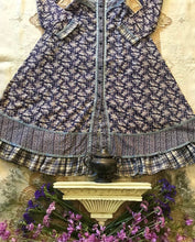 Load image into Gallery viewer, Rare 1970’s vintage purple blue flannel and calico Gunne Sax midi dress
