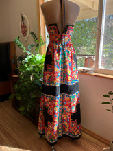 Load image into Gallery viewer, 1970’s Vintage Black Floral Print Halter Sundress by Hearsay
