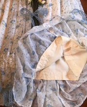 Load image into Gallery viewer, Authentic 1970’s vintage Blue Roses and Blueberry Print Voile Gunne Sax dress
