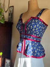 Load image into Gallery viewer, Amazing 1970’s Vintage Gunne Sax Grape Calico Peplum Sundress
