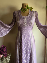 Load image into Gallery viewer, 1970&#39;s vintage Hand Dyed Purple Gunne Sax maxi dress
