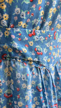 Load image into Gallery viewer, Handmade Vintage Blue Floral Calico Pinafore Apron
