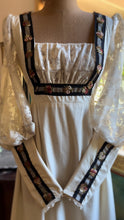 Load image into Gallery viewer, Beautiful 1970’s vintage Rose Trim Milkmaid Gunne Sax dress
