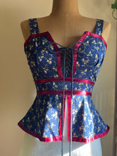 Load image into Gallery viewer, Amazing 1970’s Vintage Gunne Sax Grape Calico Peplum Sundress
