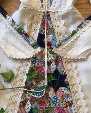 Load image into Gallery viewer, Authentic 1960’s vintage patchwork print Black Label Gunne Sax maxi dress
