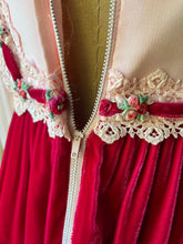 Load image into Gallery viewer, Darling 1960’s Vintage Pink Chiffon and Velvet Maxi Dress
