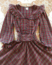 Load image into Gallery viewer, 1970’s vintage plaid blouse and skirt set by Candi of California
