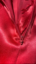 Load image into Gallery viewer, Rare Showstopper 1960’s Vintage Liquid Red Satin Ruffle Maxi Dress
