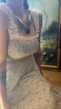 Load image into Gallery viewer, Summer 1970&#39;s vintage smocked floral Candi Jones maxi sundress
