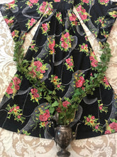 Load image into Gallery viewer, Amazing 1970&#39;s vintage black floral angel sleeve dress
