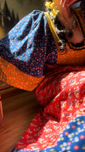 Load image into Gallery viewer, 1970’s Vintage Calico Kimono Sleeve Dress by Young Innocent
