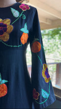 Load image into Gallery viewer, Stunning 1970’s Vintage Velvet Appliqué Dress from Pakistan
